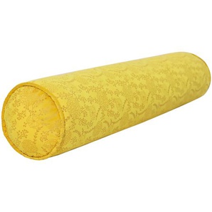 VERCART Zervikalmassage Yoga Nackenkissen, Langes Nackenstützkissen, Rundes Roll Bein Kniekissen für Bett und Sofa mit Waschbarem Bronzing Samt Kissenbezug, Gelb 100cm
