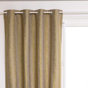 Verdunkelnder Vorhang Dana Metall, Ockergelb, jacquard, 140x240 cm