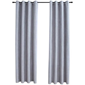Verdunkelungsvorhänge mit Metallösen 2 Stk. Grau 140x245cm Vidaxl