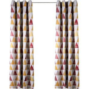 Verdunkelungsvorhang LÜTTENHÜTT Dreieck Gardinen Gr. 225 cm, Ösen, 135 cm, gelb Ösen Gardine