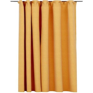 Verdunkelungsvorhang mit Haken Leinenoptik Gelb 290x245 cm Vidaxl