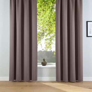 Verdunkelungsvorhang MY HOME Solana Gardinen Gr. 175 cm, Kräuselband, 140 cm, grau (kitt) Kräuselband Gardine 2er-Set, Breite 140 cm, einfarbig