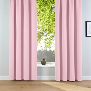 Verdunkelungsvorhang MY HOME Solana Gardinen Gr. 175 cm, Kräuselband, 140 cm, rosa Kräuselband Gardine 2er-Set, Breite 140 cm, einfarbig