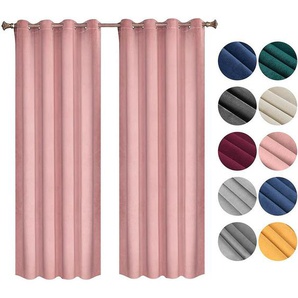 Verdunklungsgardine mit Ösen in vielen Farben, (2 Stück) dunkelrosa 140x245 cm - Woltu