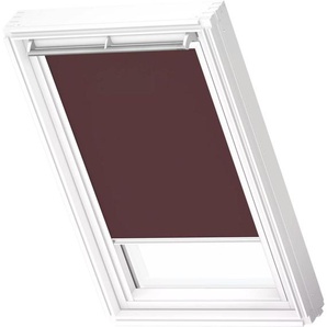 Verdunklungsrollo DKL 4559SWL, Farbe: rehbraun, VELUX, verdunkelnd, ohne Bohren, in Führungsschienen, VELUX »Pick & Click!«, weiße Führungsschienen & Griffleiste