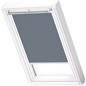 Verdunklungsrollo DKL 4581SWL, Farbe: blaugrau, VELUX, verdunkelnd, ohne Bohren, in Führungsschienen, VELUX »Pick & Click!«, weiße Führungsschienen & Griffleiste