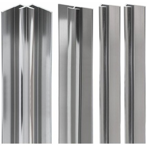 Verkleidungsplatte DecoDesign Zubehörset von Schulte beinhaltet 2 Endprofile, 1 Eckverbinder in Ecke, 1 Flächenverbinder, 210cm, Set in Chromoptik
