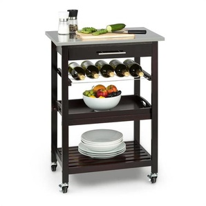 Vermont Küchenwagen Servierwagen 4 Etagen 2400cm² Weinregal Tablett Edelstahl - Klarstein