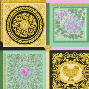 VERSACE Vliestapete Wallpaper Versace 5 Design Patchwork Tapeten auffallende Fliesen-Tapete Gr. B/L: 0,7 m x 10,05 m, Rollen: 1 St., bunt (mint, lila, schwarz) Vliestapeten