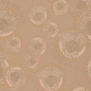 VERSACE Vliestapete Wallpaper Versace 5 Medusakopf Metallic Tapeten Designertapete Gr. B/L: 0,7 m x 10,05 m, Rollen: 1 St., rosa Vliestapeten