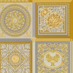 Versace Vliestapete Wallpaper Versace 5 Design Patchwork, leicht strukturiert, leicht glänzend, (1 St), auffallende Fliesen-Tapete
