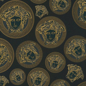 Versace Vliestapete Wallpaper Versace 5 Medusakopf, leicht strukturiert, abstrakt, gemustert, leicht glänzend, (1 St), Designertapete Tapeten Wohnzimmer Schlafzimmer Küche Flur Design Optik