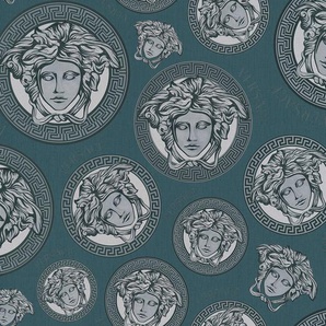 Versace Vliestapete Wallpaper Versace 5 Medusakopf, leicht strukturiert, abstrakt, gemustert, leicht glänzend, (1 St), Designertapete Tapeten Wohnzimmer Schlafzimmer Küche Flur Design Optik