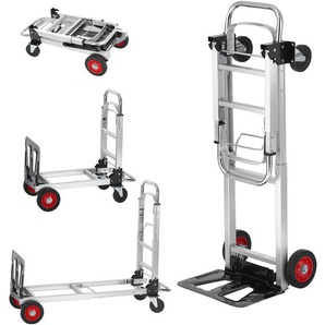 Vevor 2-in-1 Sackkarre Klappbar 113/181kg Tragfähigkeit Transportkarre Aluminiumlegierung & Kohlenstoffstahl Sackkarre ⇋ Plattformwagen Trolley für