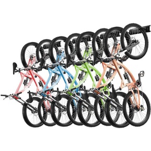 VEVOR Fahrradständer, 8 Fahrradständer und 7 Helmhaken, Wandhalterung für Fahrradaufbewahrung, Organizer für Zuhause und die Garage, anpassbar für