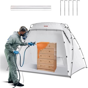 Vevor Farbkabine diy Sprühmalerei Sprühfarbe Schutzzelt Weiß 228 x 158 x 158 cm, 210D Oxford-Gewebe 210D Oxford-Gewebe Tragbare Sprühfarbe Farbstand