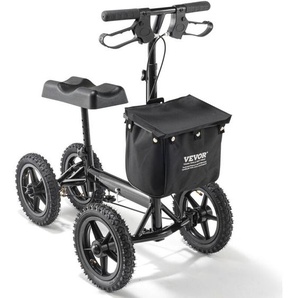 Vevor - Knieroller,Knie-Walker aus Aluminium mit höhenverstellbarer Lenkstange und Kniepolster, 30 cm Geländeräder, Doppelbremsen,