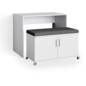 Vicco - Schreibtisch Flona, Weiß, 93.2 x 60 cm