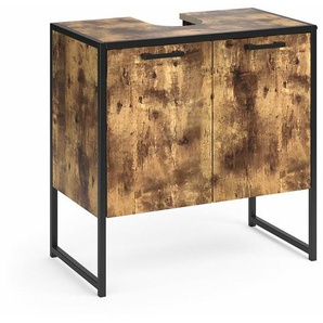 Vicco - Waschbeckenunterschrank Fyrk, Antikholz, 60 x 60 cm