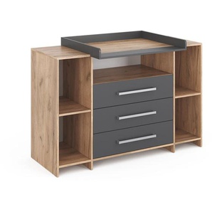 Vicco - Wickelkommode Oskar, Eiche, 143 x 100 cm xl mit Schubladen