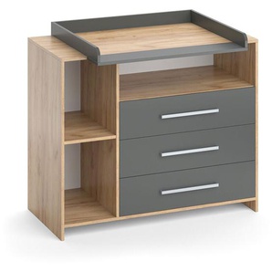 Vicco - Wickelkommode Oskar, Goldkraft Eiche, 113 x 100 cm