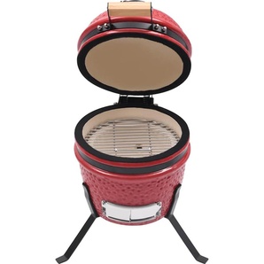 vidaXL 2-in-1 Kamado-Grill Smoker Keramik 56 cm Rot 316095