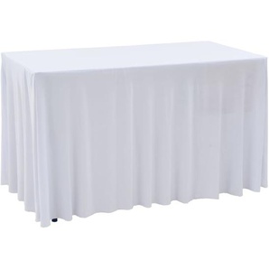 vidaXL 2 Stück Stretch-Tischdecken mit Rand Weiß 183 x 76 x 74 cm
