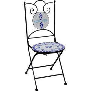 vidaXL 3-tlg. Bistro-Set Mosaik Keramik Blau und Weiß 279413