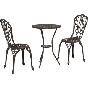 Vidaxl - 3-tlg. Garten-Bistro-Set Bronzen Aluminiumguss