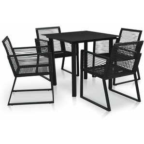 Vidaxl - 5-tlg. Garten-Essgruppe pvc Rattan Schwarz