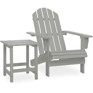 Vidaxl - Adirondack-Gartenstuhl mit Tisch Massivholz Tanne Grau
