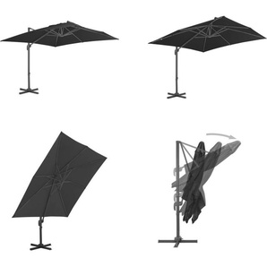 vidaXL Ampelschirm mit Aluminium Mast 300x300 cm Anthrazit - Freischwingender Schirm - Freischwingender Sonnenschirm - Schirm - Schirme HL44636