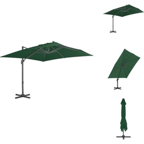vidaXL Ampelschirm mit Aluminium-Mast 400 x 300 cm Grün - Sonnenschirme & Sonnenschutze TLS44635
