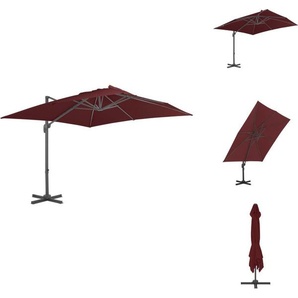 vidaXL Ampelschirm mit Aluminium-Mast Bordeauxrot 400x300 cm - Sonnenschirme & Sonnenschutze TLS312315