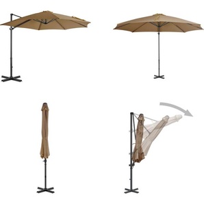 vidaXL Ampelschirm mit Aluminium Mast Taupe 300 cm - Sonnenschirm - Sonnenschirme - Freischwinger - Freischwinger-Schirm HL44623