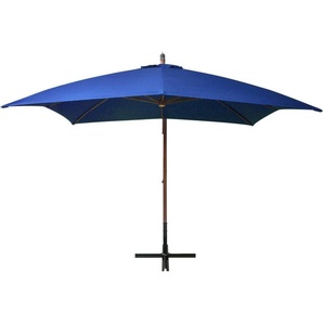vidaXL Ampelschirm mit Mast Azurblau 3x3 m Massivholz Tanne 313779