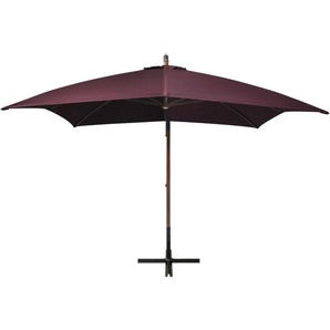 vidaXL Ampelschirm mit Mast Bordeauxrot 3x3 m Massivholz Tanne 313776