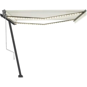vidaXL Automatische Markise mit LED & Windsensor 400x300 cm Cremeweiß 3069752
