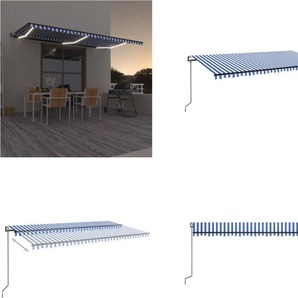 vidaXL Automatische Markise mit LED & Windsensor 600x300 Blau und Weiß - Markise - Markisen - Sonnendach - Sonnendächer HL3069171