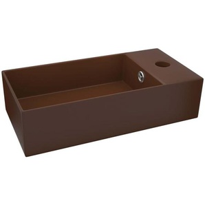 Vidaxl - Badezimmer-Waschbecken mit Überlauf Keramik Dunkelbraun