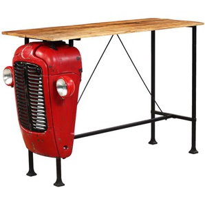 vidaXL Bartisch Traktor Mangoholz Massiv Rot 60 x 150 x 107 cm