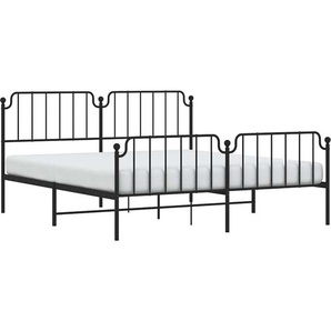 Vidaxl - Bettgestell mit Kopf- und Fußteil Metall Schwarz 183x213 cm