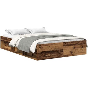 Vidaxl - Bettgestell ohne Matratze Altholz-Optik 140x200cm Holzwerkstoff
