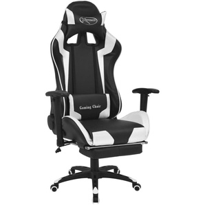 vidaXL Bürostuhl Gaming-Stuhl Neigbar mit Fußstütze weiß