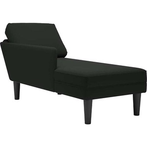 Vidaxl - Chaiselongue mit Kissen und Rechter Armlehne Schwarz Samt