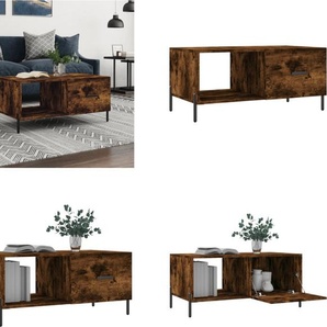 vidaXL Couchtisch Räuchereiche 90x50x40 cm Holzwerkstoff - Couchtisch - Couchtische - Beistelltisch - Sofatisch HL829225