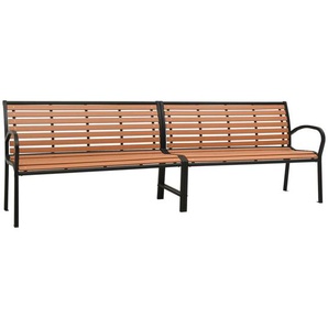 vidaXL Doppel-Gartenbank 251 cm Stahl und WPC