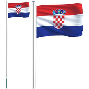 vidaXL Flagge Kroatiens mit Mast 6,23 m Aluminium