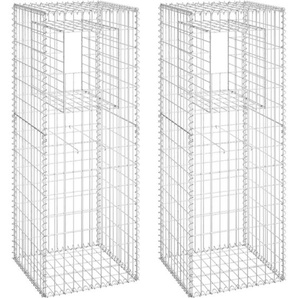 Vidaxl - Gabionensäulen 2 Stk. 50x50x140 cm Eisen