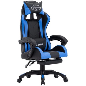 vidaXL Gaming Chair in Leatherette with Footrest Blue (287986)